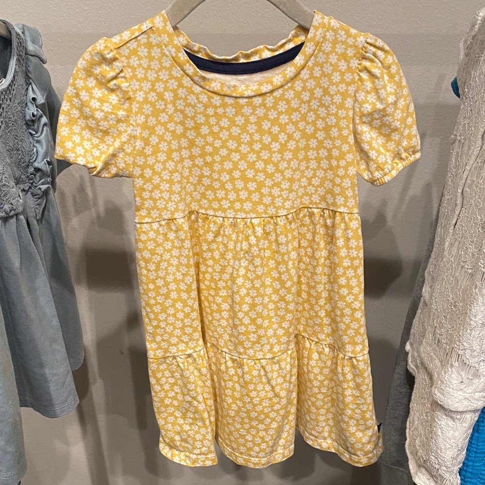 GAP Yellow Floral Casual Kids Dress
